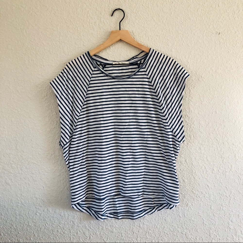 Free People Blue Striped Tee
